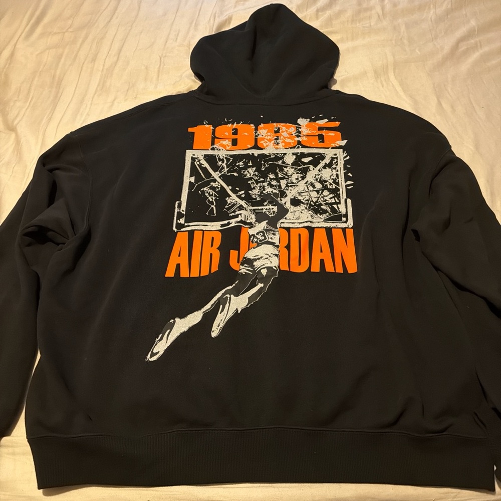 Jordan Black Hoodie with Red Logo